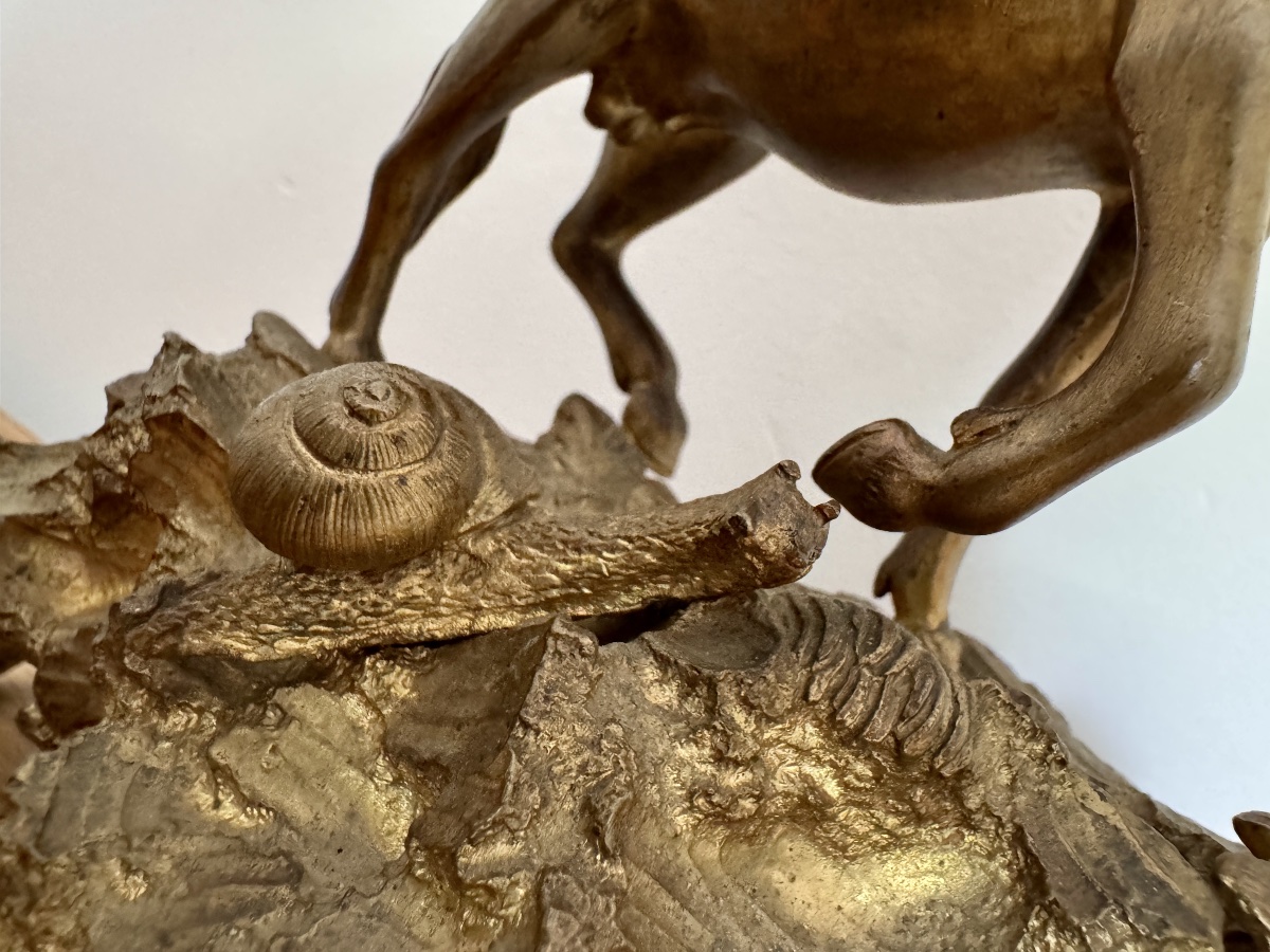 Pendule au cheval en bronze, XVIIIᵉ siècle-photo-3