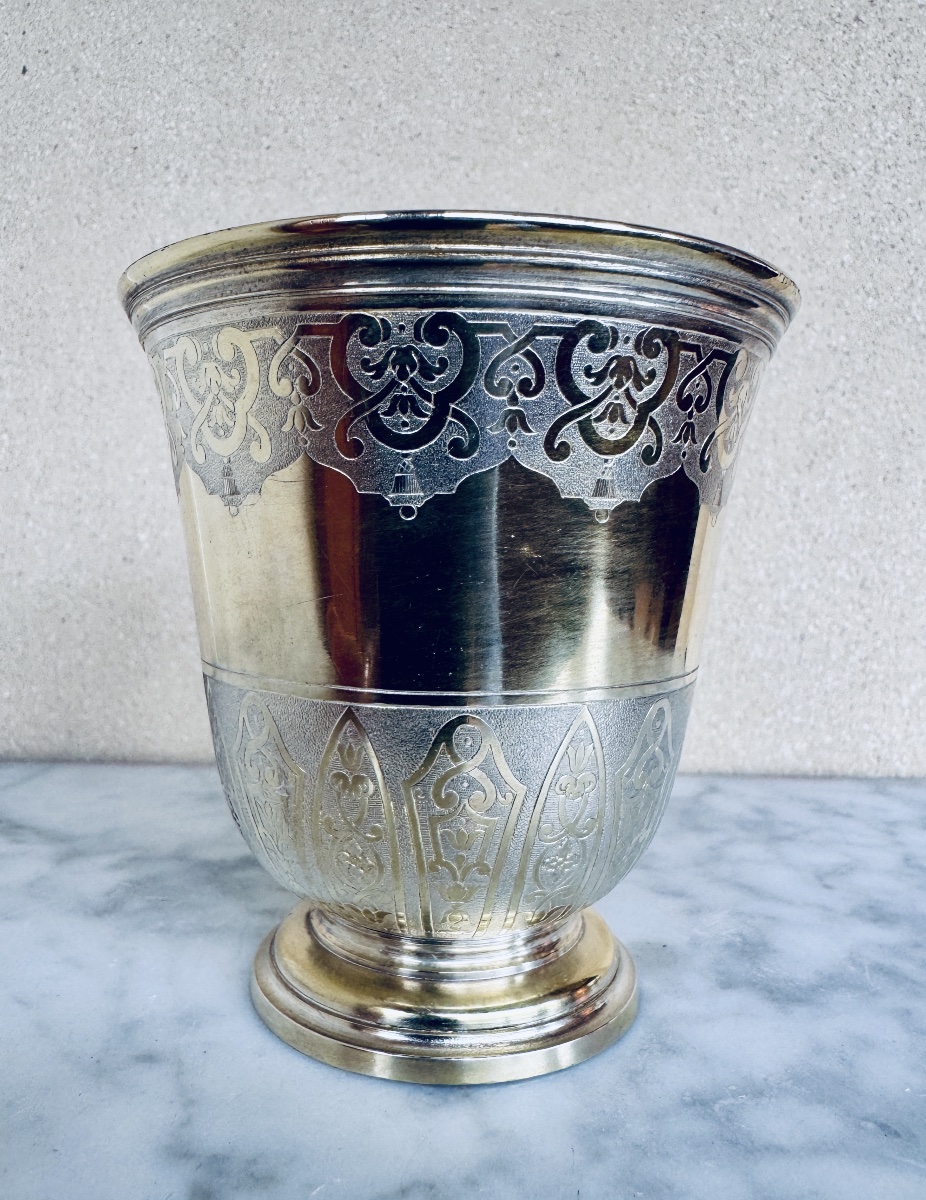 Timbale en argent massif doré ( vermeil) Paris 1708