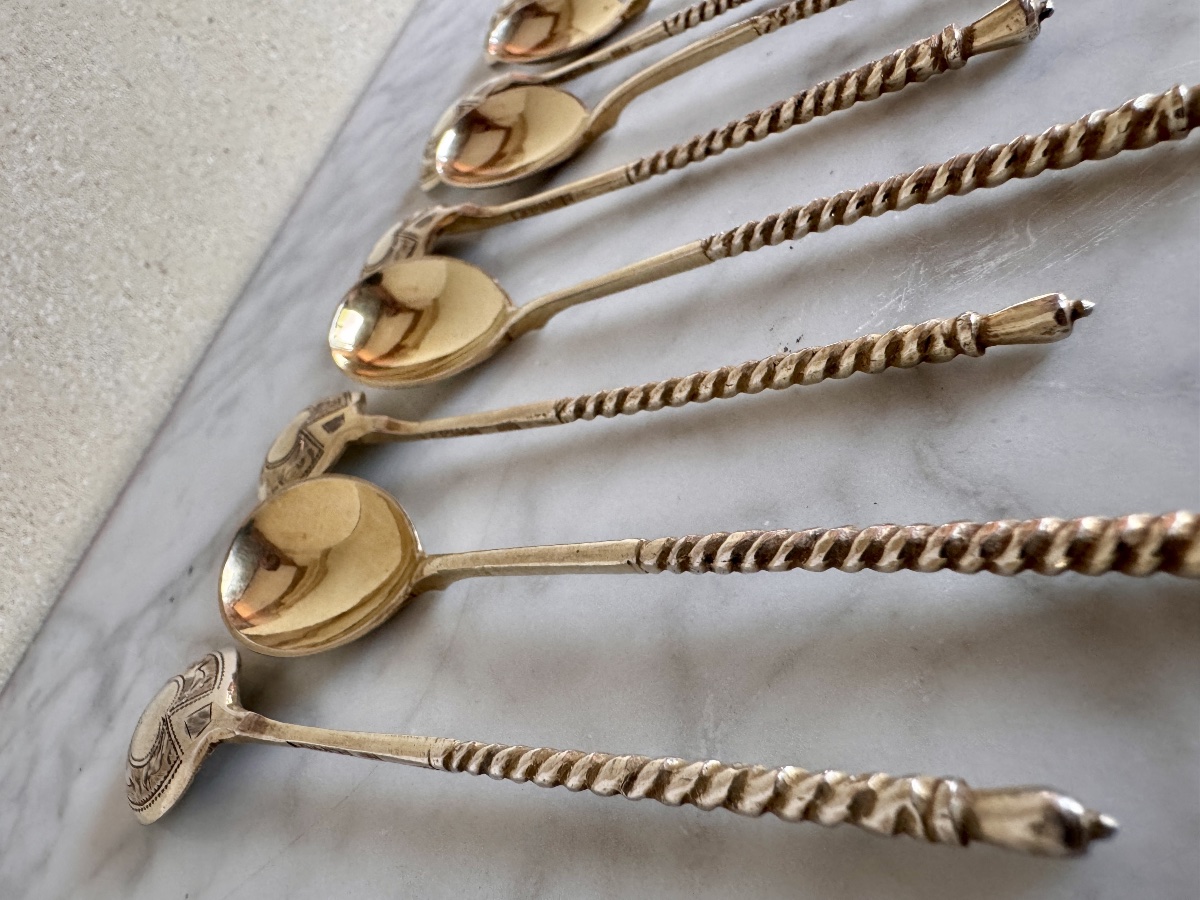Russia – 12 Vermeil Teaspoons, 1883