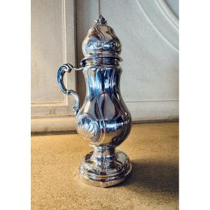 Moutardier en argent massif, poinçons de Ath, vers 1770