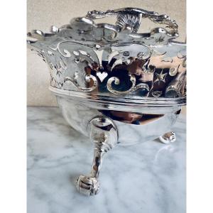 18th-century Solid Silver Tabletop Stove, Netherlands, Circa 1760