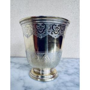 Timbale en argent massif doré ( vermeil) Paris 1708