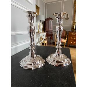 Pair Of Silver Candlesticks