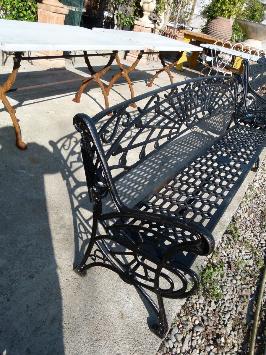 Banc En Fonte XXème style art nouveau-photo-1