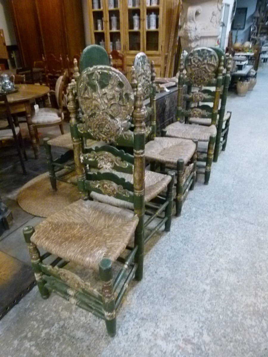 Lot Of 6 Catalan Chairs-photo-5