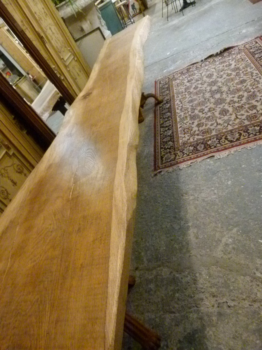 Table En Noyer Massif Et Pieds Fonte-photo-4