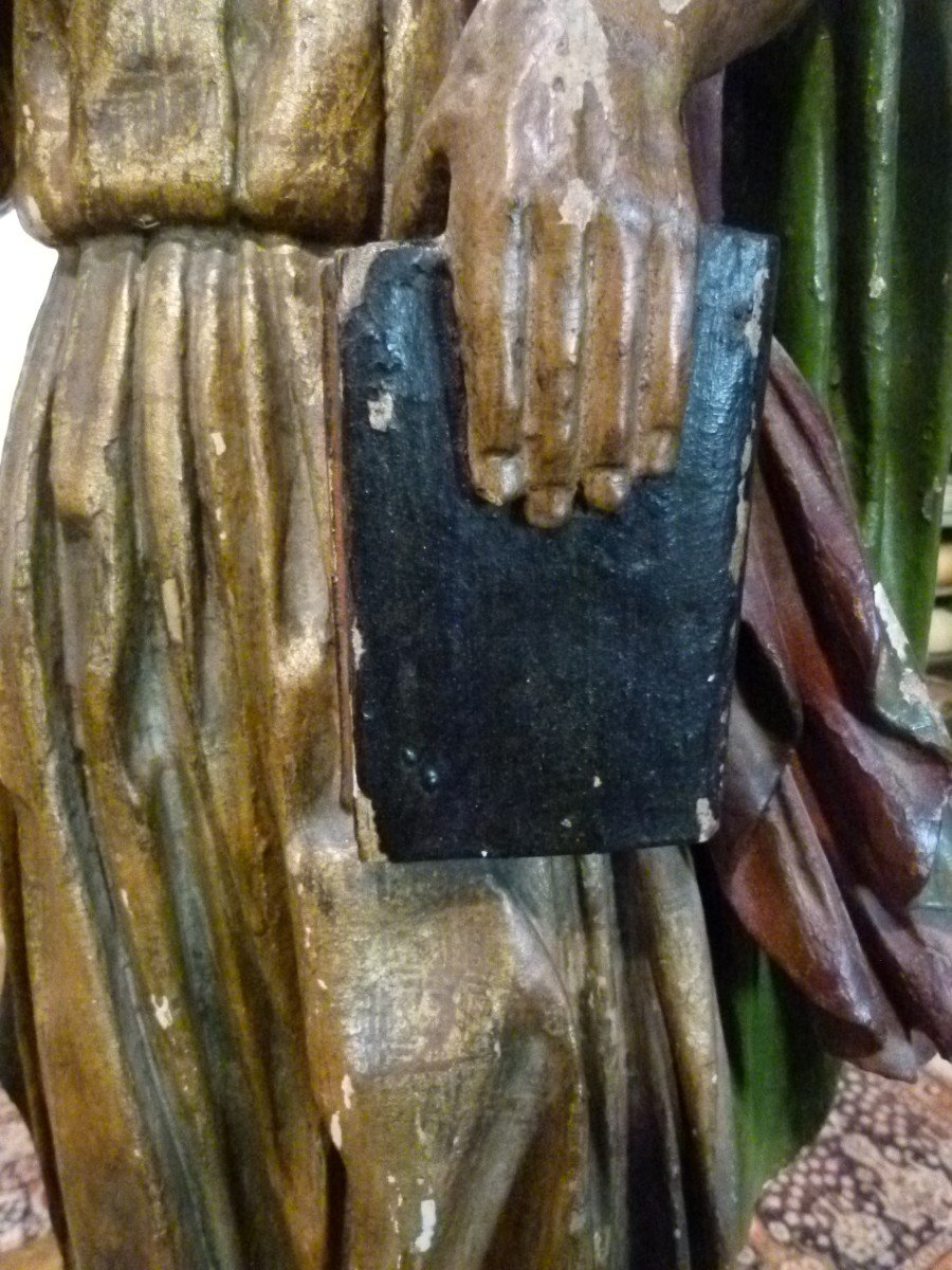 Statue De Saint Antoine En Bois Polycrome 18ème-photo-1