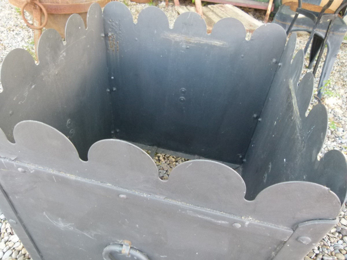 Pair Of Wrought Iron Planters-photo-4