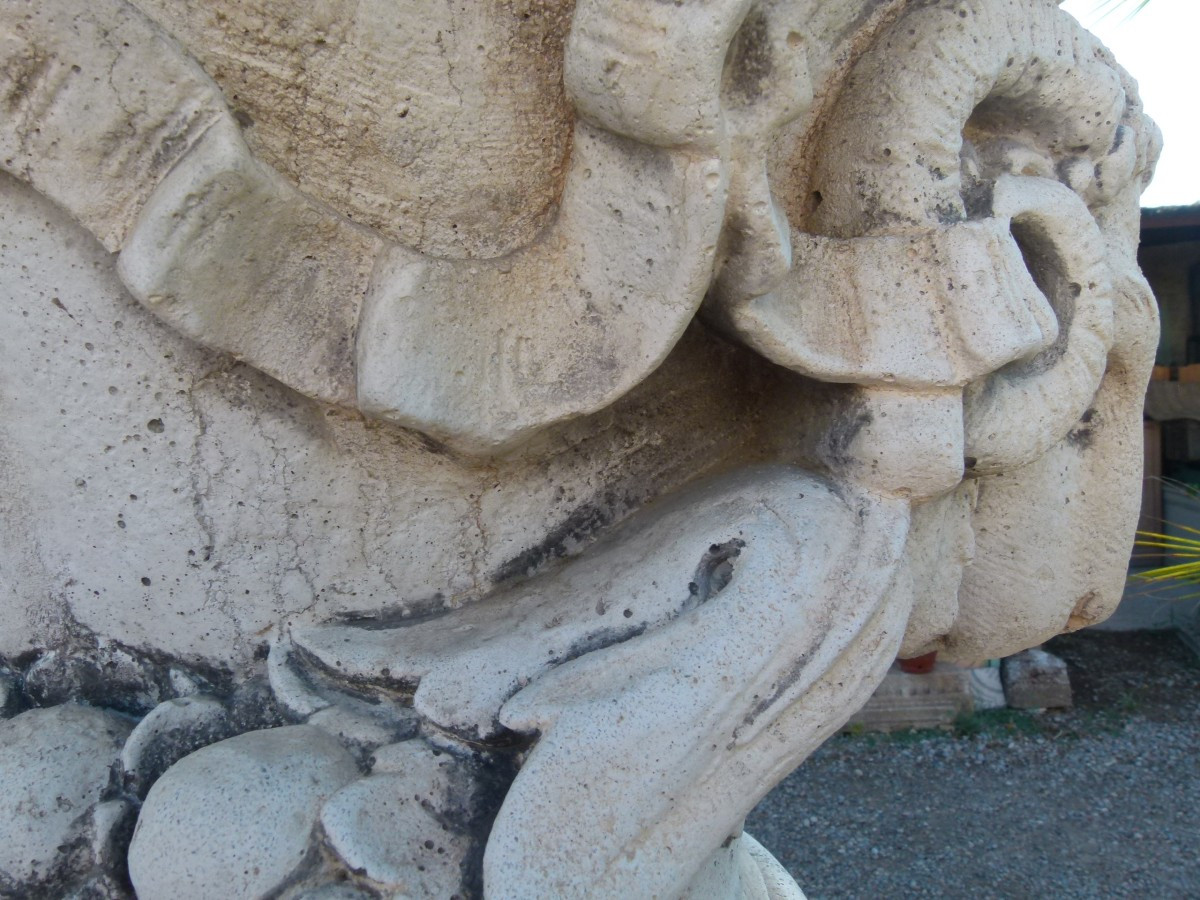 Pair Of Large Reconstituted Stone Bowls. 20th Century-photo-5