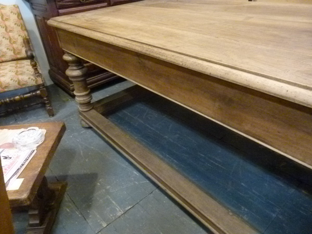 Grand table en bois massif 20ème-photo-4