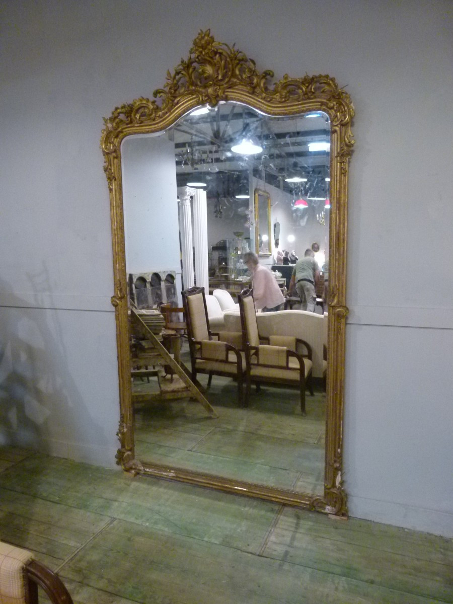 Grand miroir doré-photo-2