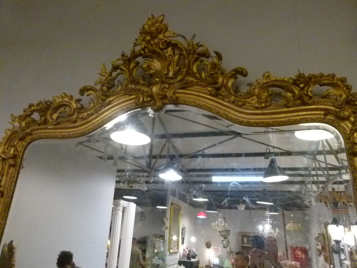 Grand miroir doré-photo-4