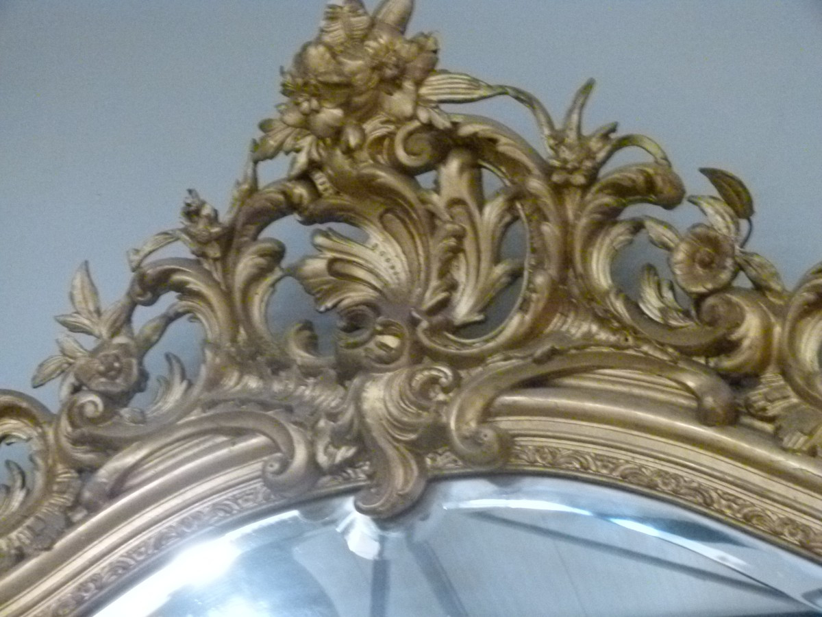 Grand miroir doré-photo-2