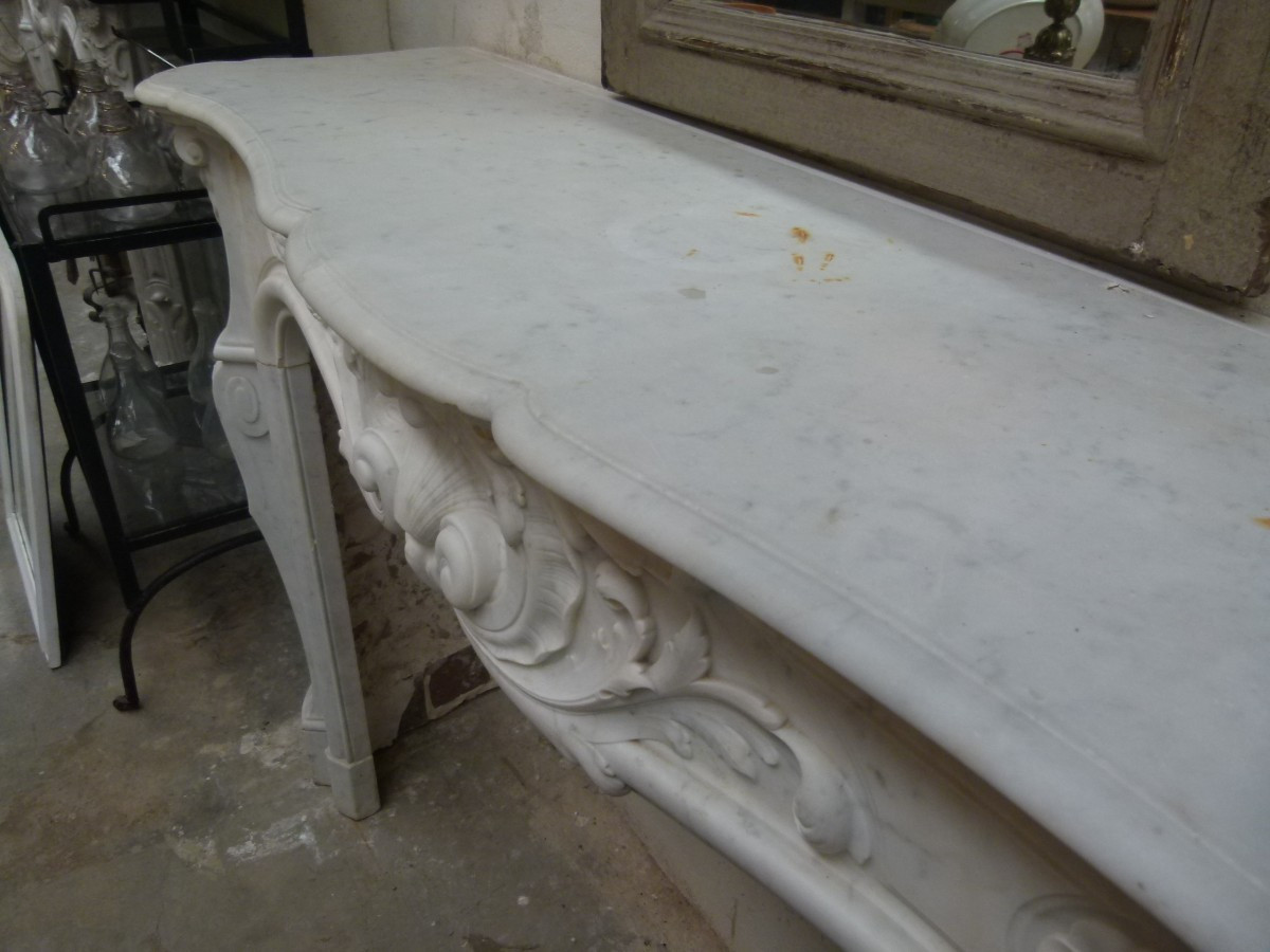Louis XVI Marble Fireplace, 19th Century-photo-3