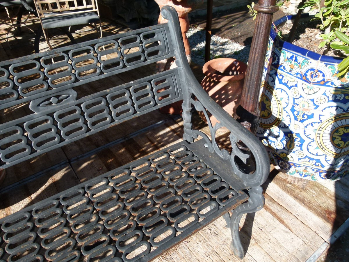 20th Century Cast Iron Bench-photo-4
