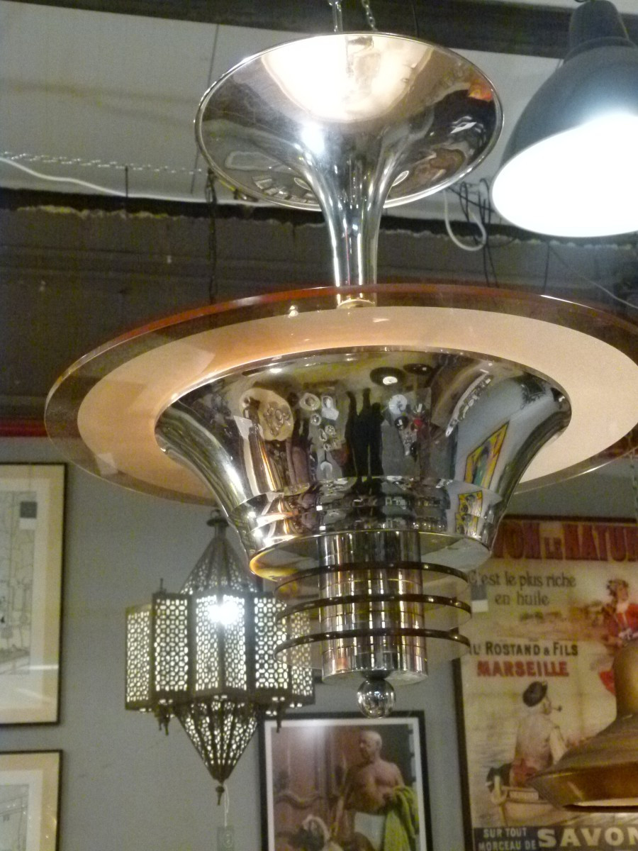 Art Deco Chandelier From The Petitot Workshops-photo-2
