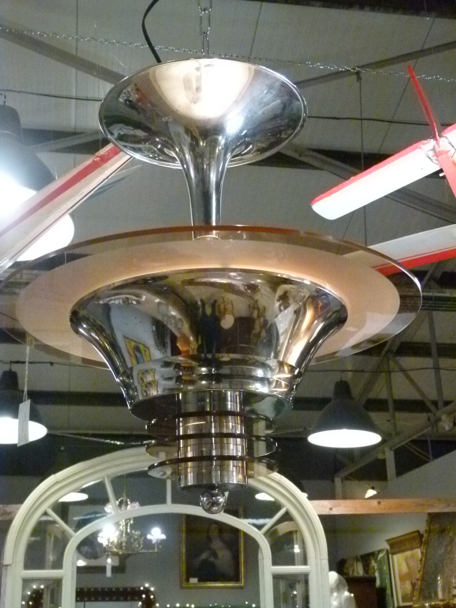 Art Deco Chandelier From The Petitot Workshops-photo-3