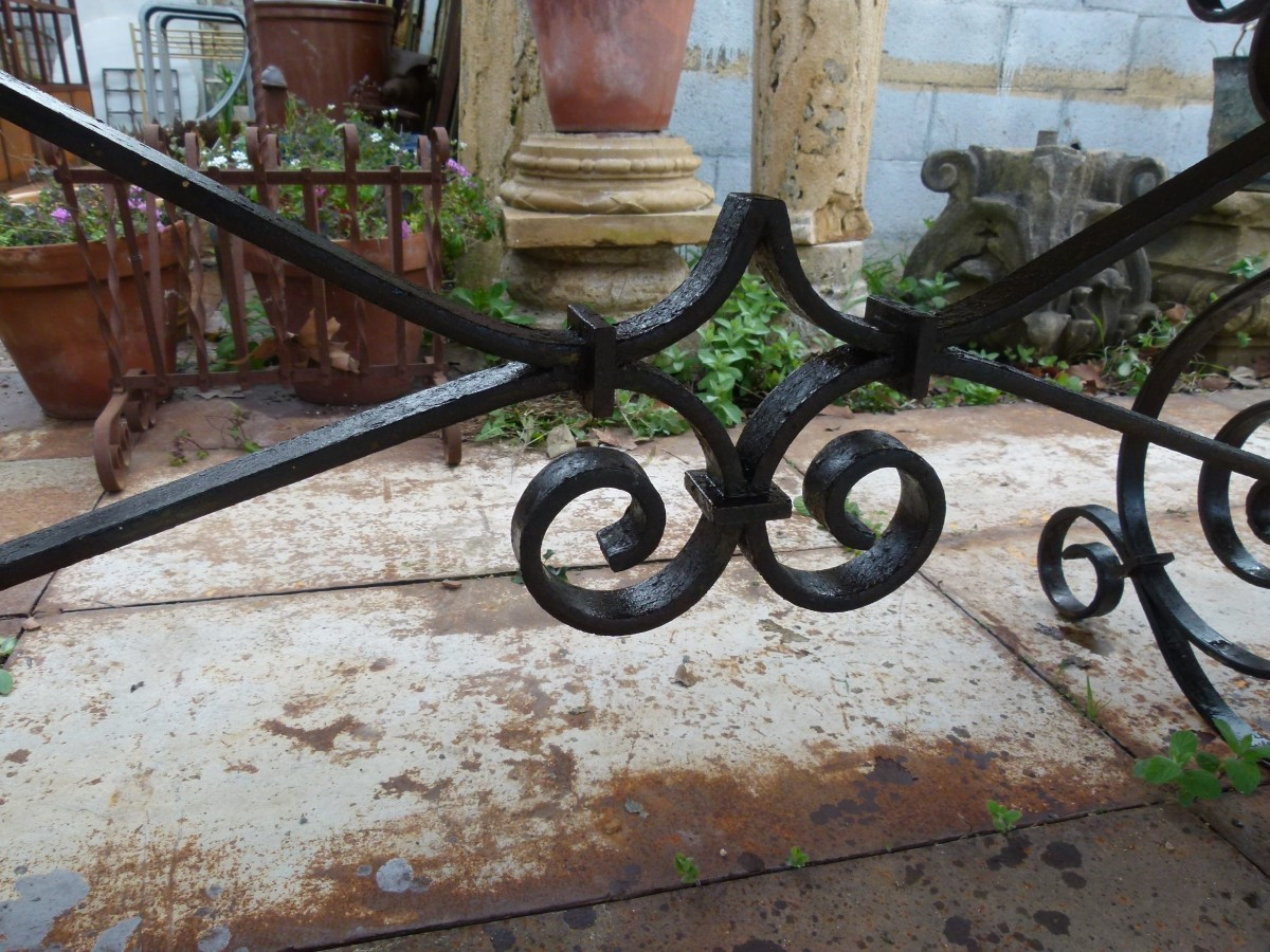 Table en marbre et fer forgé-photo-3