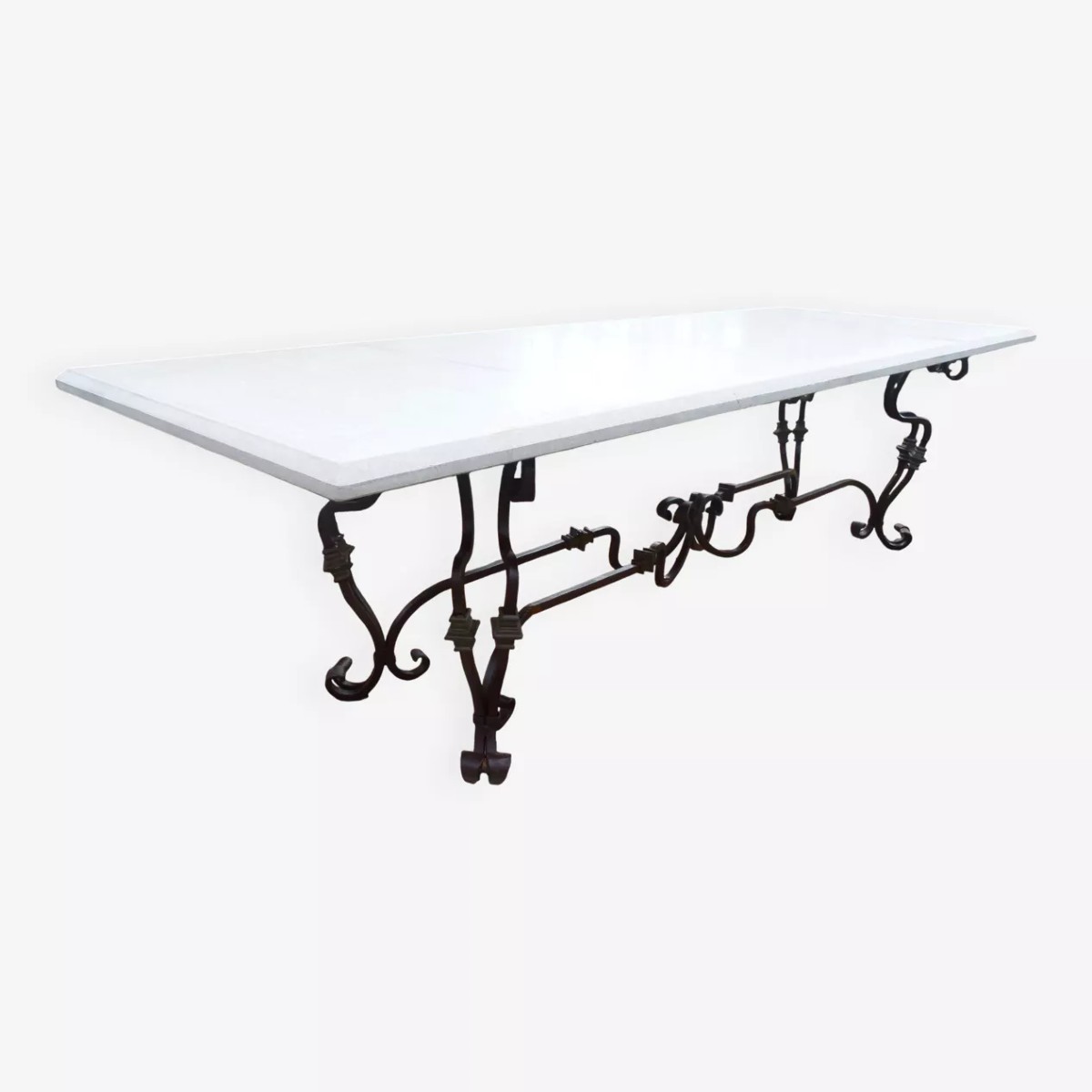 Table en marbre et fer forgé