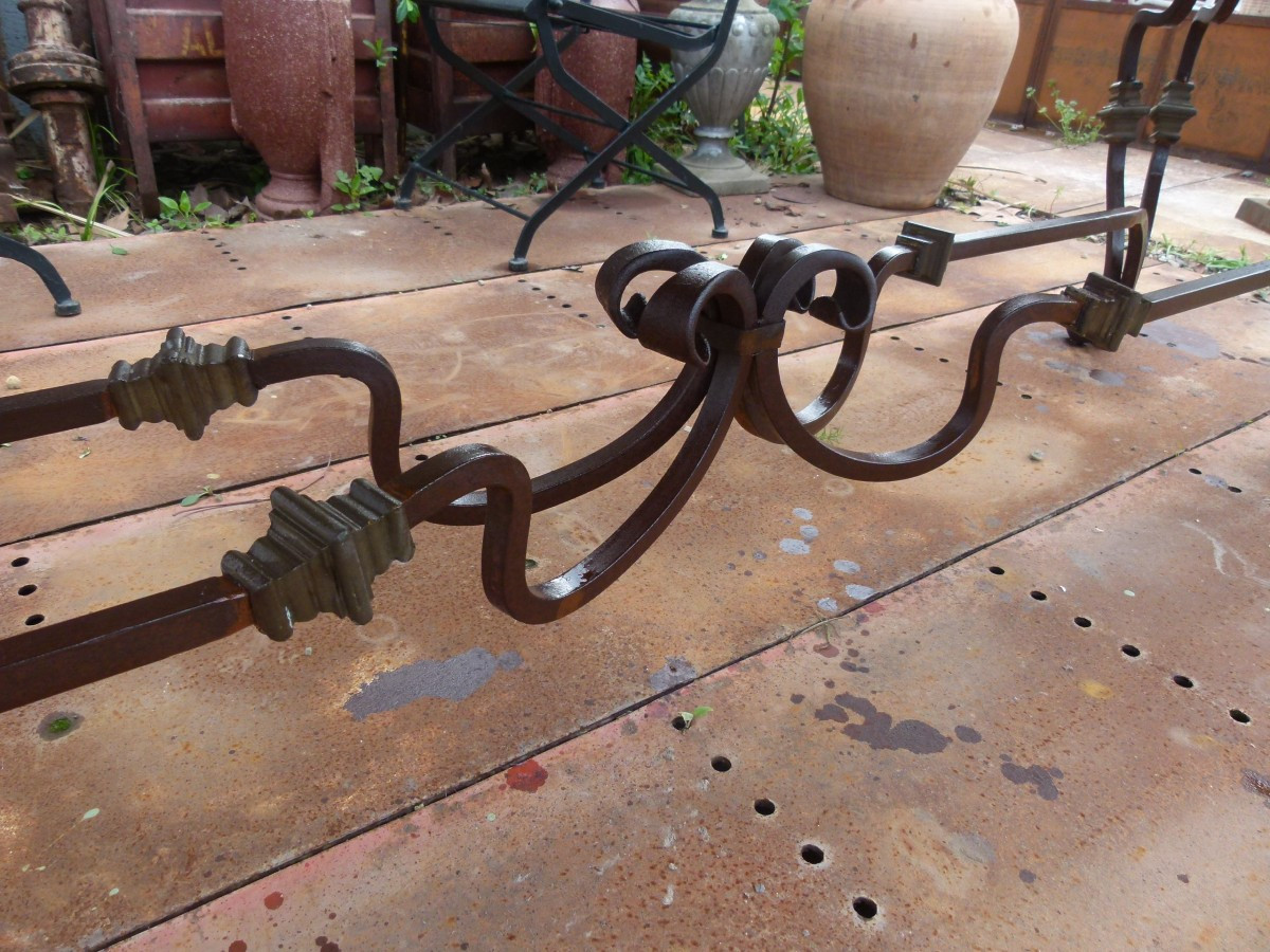 Table en marbre et fer forgé-photo-4