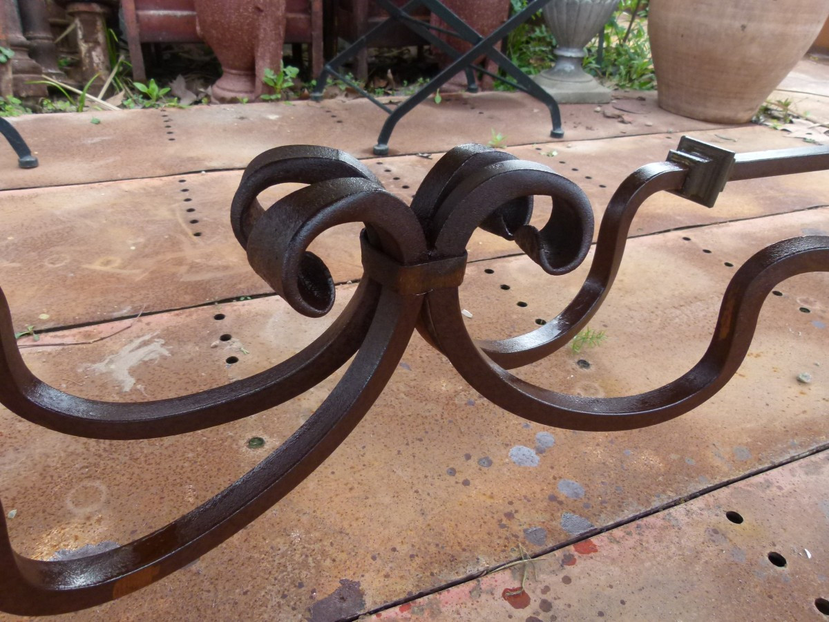 Table en marbre et fer forgé-photo-5