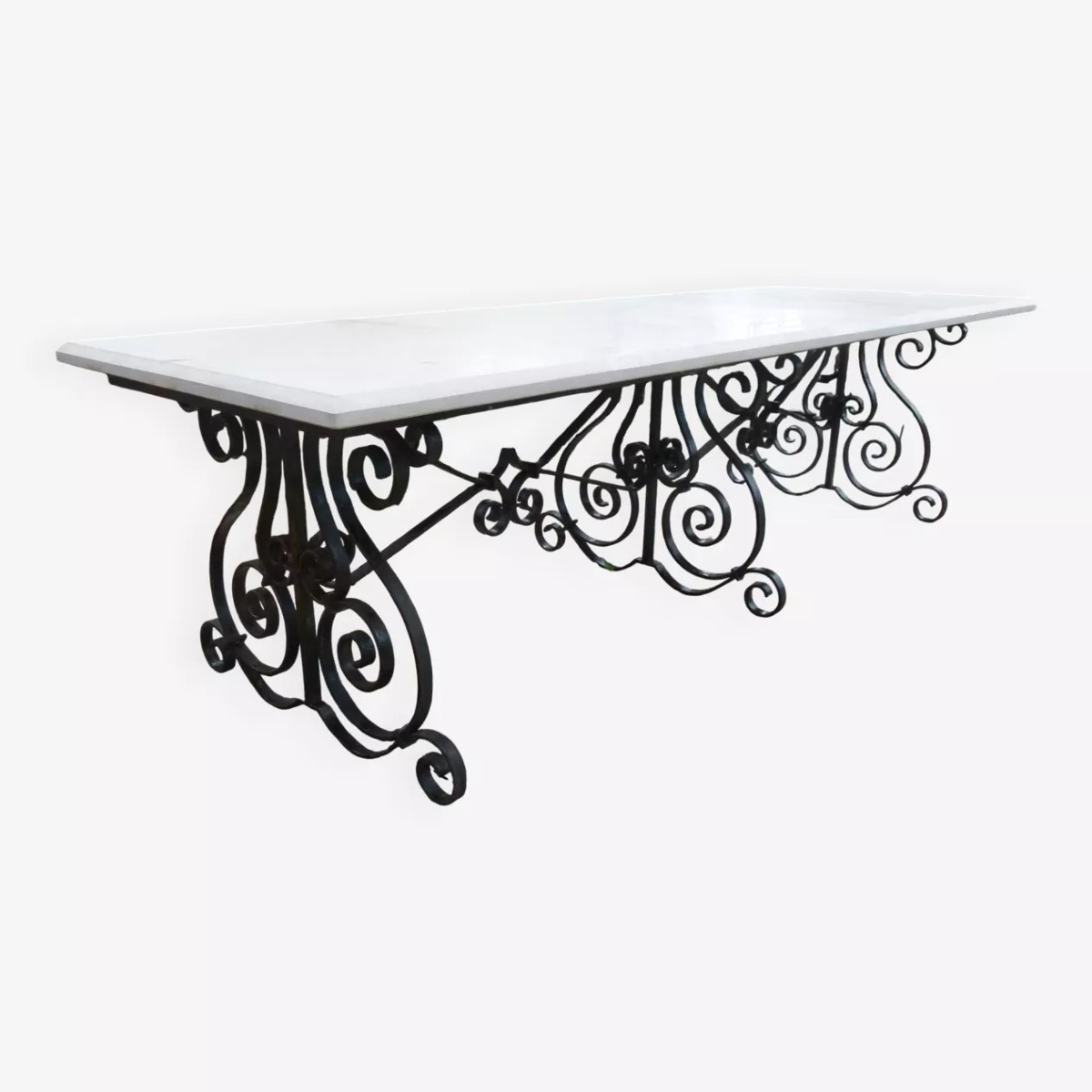 Table en marbre et fer forgé