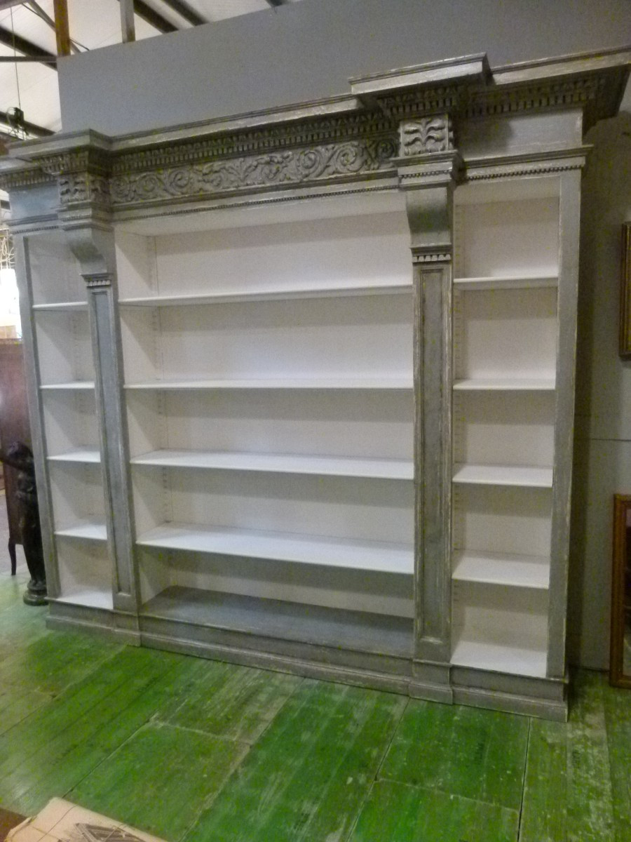 Solid Wood Bookcase 20th Century-photo-2