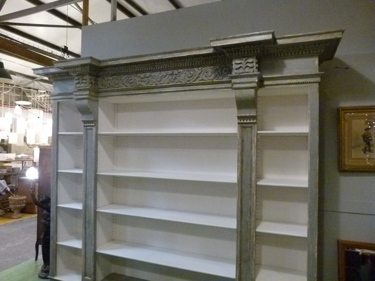 Solid Wood Bookcase 20th Century-photo-3