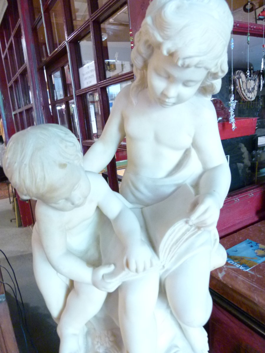 20th-century Marble Powder Statue-photo-4