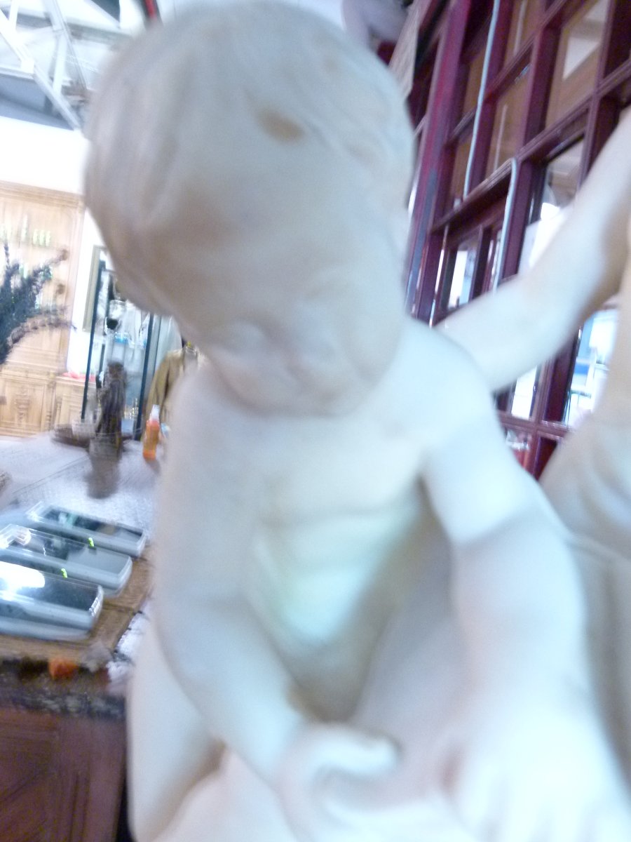 20th-century Marble Powder Statue-photo-2