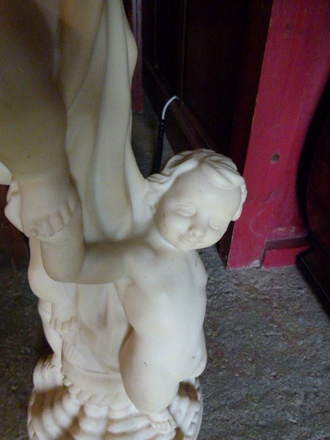 20th-century Marble Powder Statue-photo-4