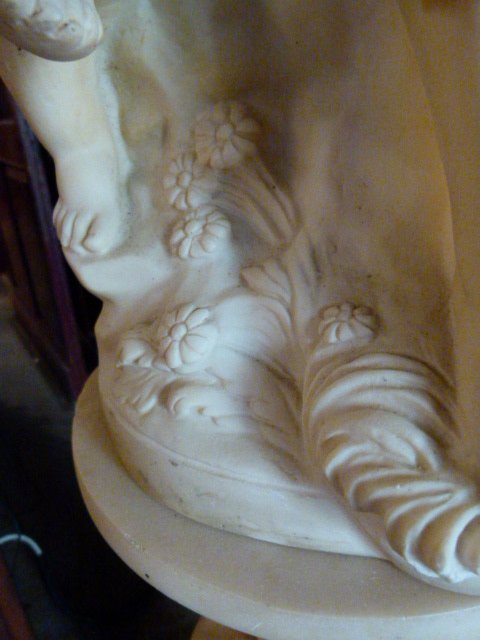 20th-century Marble Powder Statue-photo-5