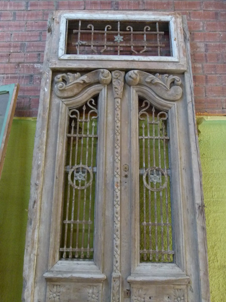 Wooden Door Art Nouveau Debut XXth-photo-1