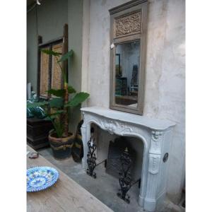 19th Century Carrara Marble Fireplace