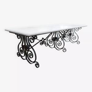 Table en marbre et fer forgé