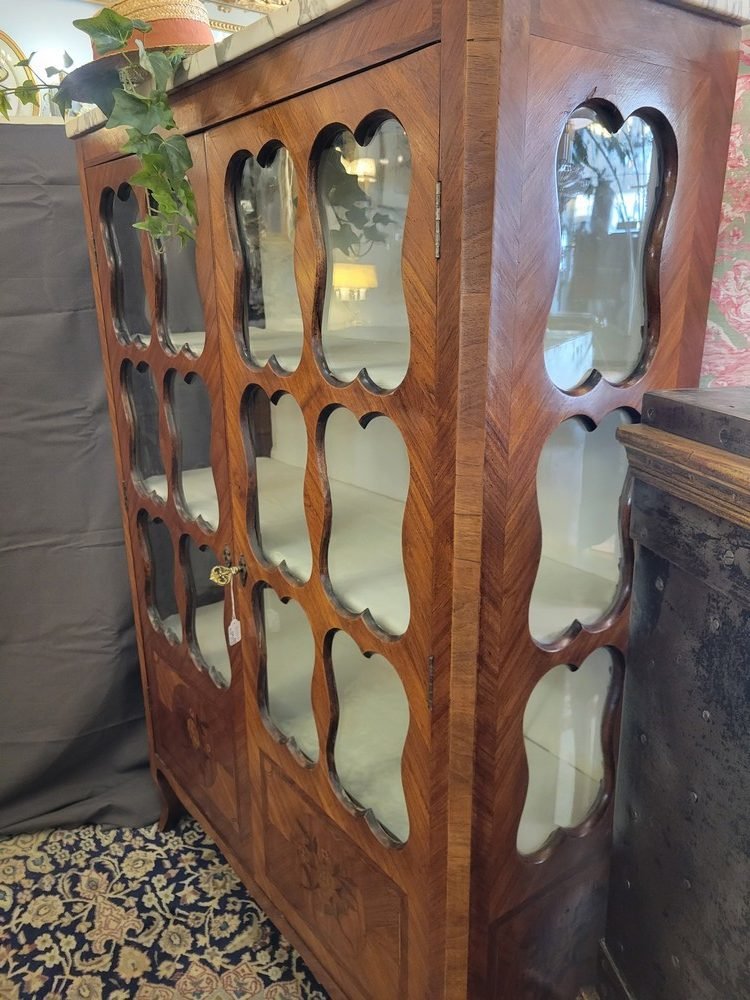 Louis XV Marquetry Display Case-photo-2
