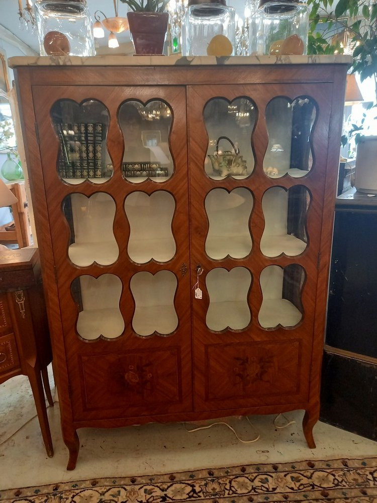 Louis XV Marquetry Display Case-photo-8