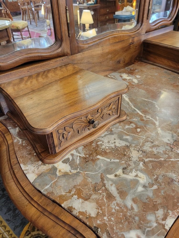 Coiffeuse Louis XV Miroir triptyque-photo-2