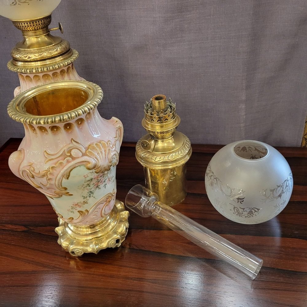 Paire de Lampes à Pétrôle XIXè-photo-3