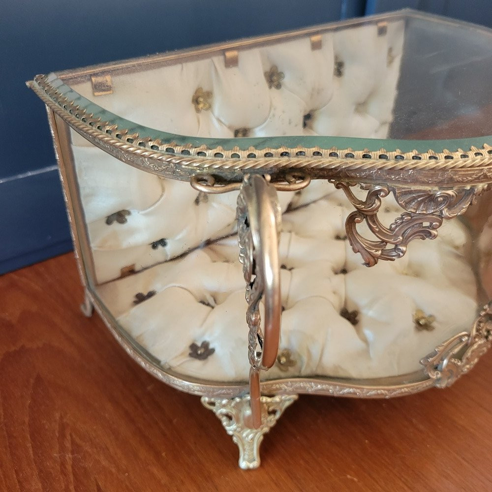 Glass And Brass Jewelry Box, Napoleon III-photo-2
