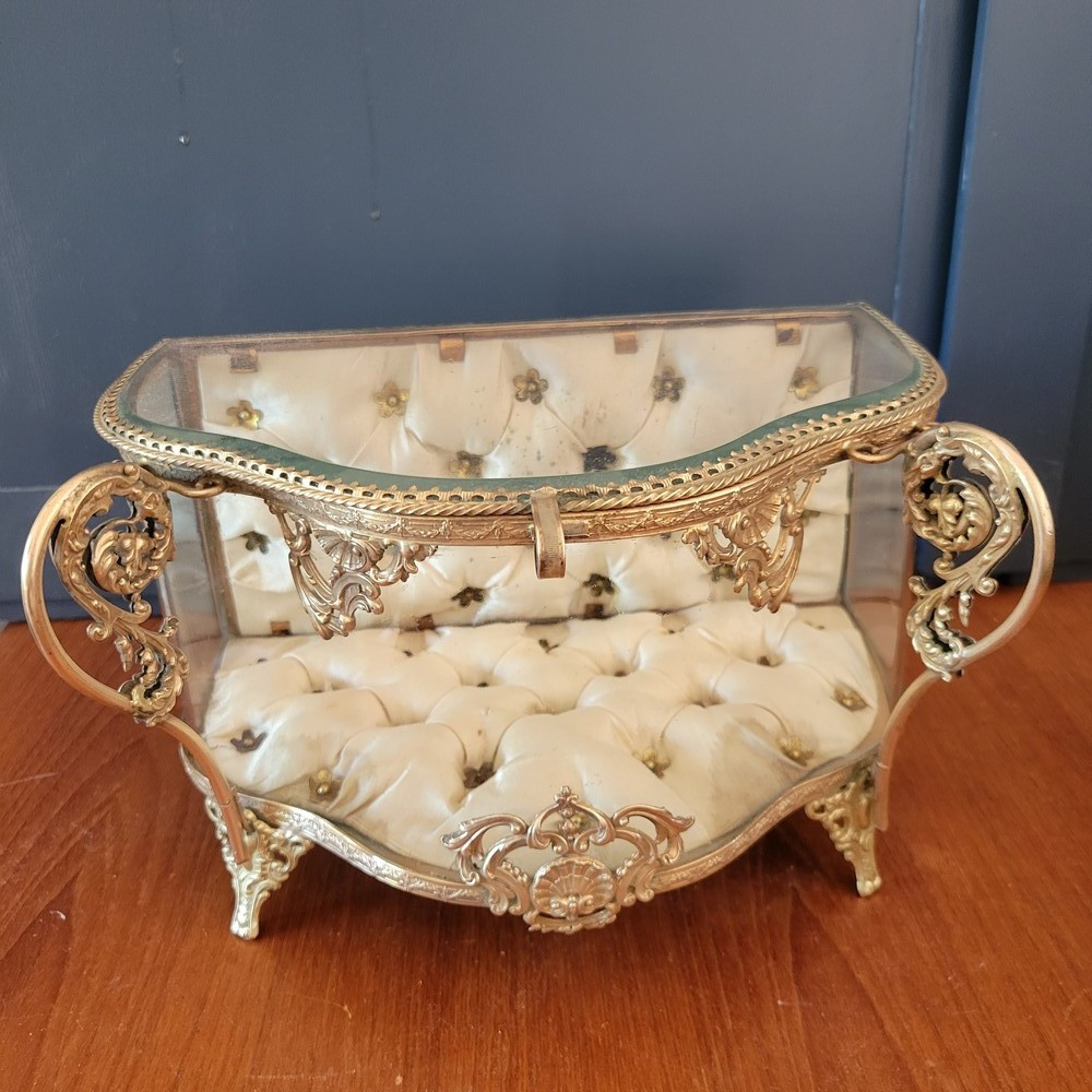 Glass And Brass Jewelry Box, Napoleon III