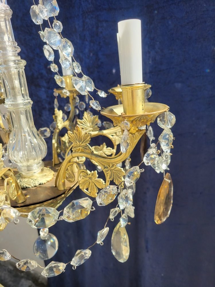 Lustre Ancien à Pampilles avec Guirlandes-photo-4