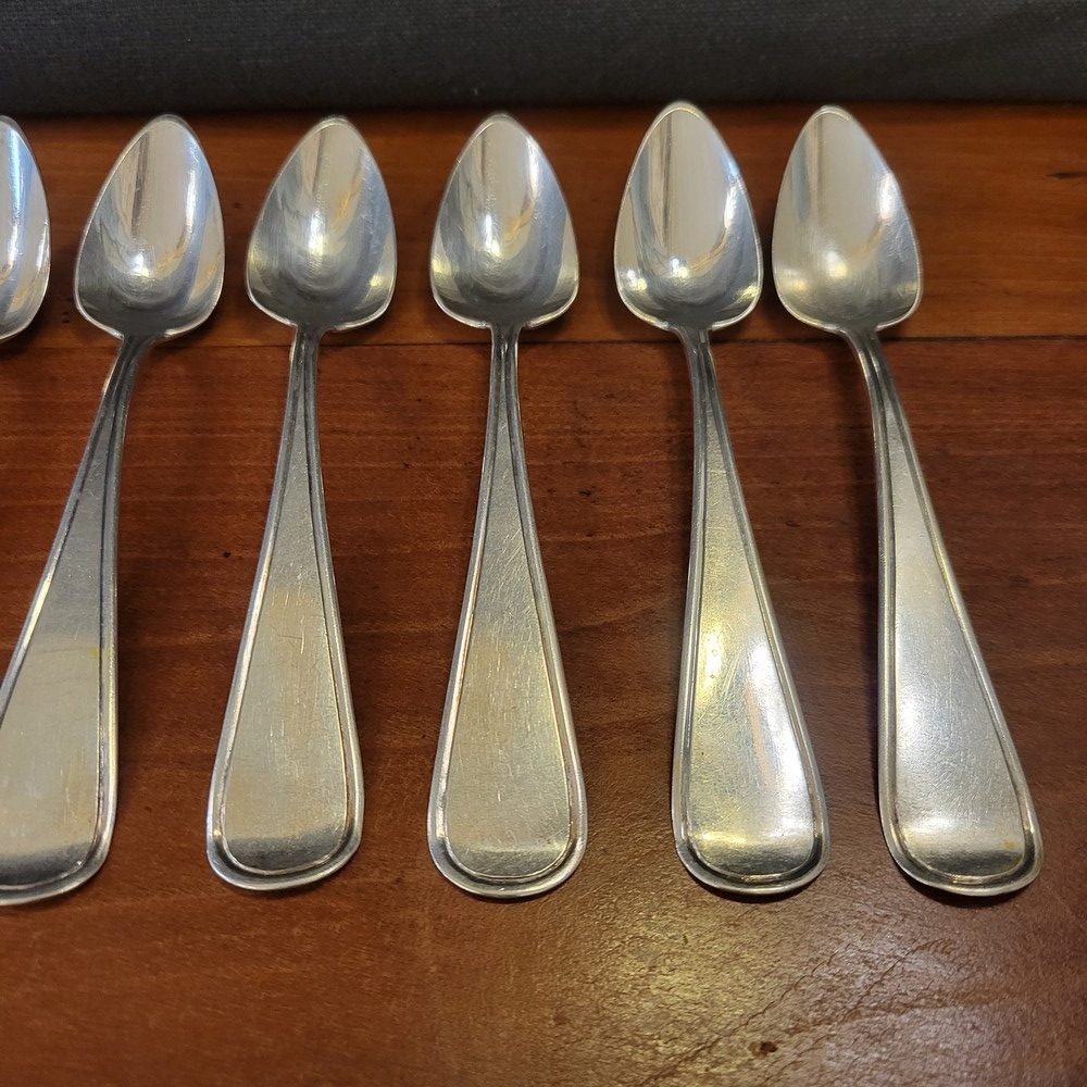 9 Petites Cuillères Argent Massif -photo-2