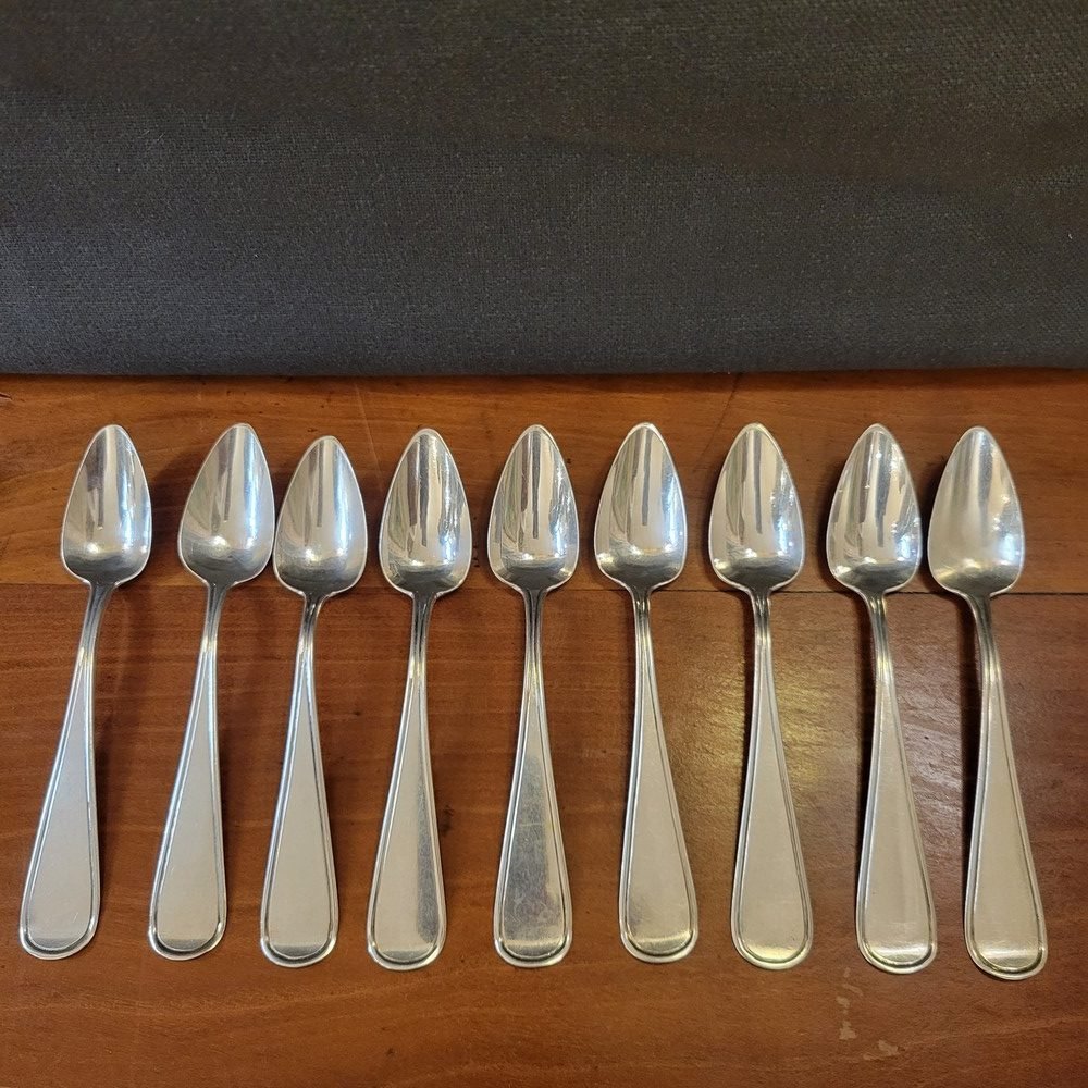 9 Petites Cuillères Argent Massif -photo-2