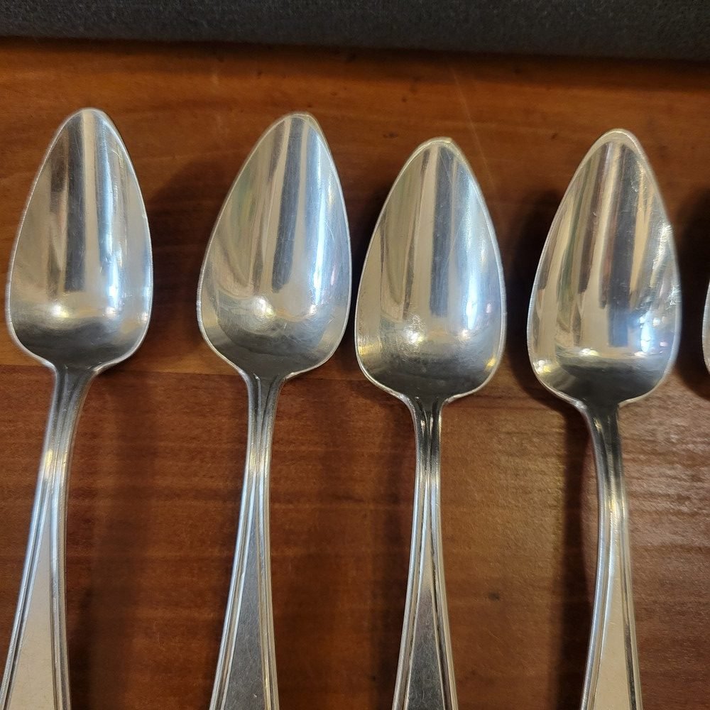 9 Petites Cuillères Argent Massif -photo-3