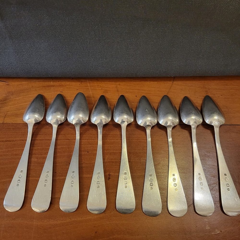 9 Petites Cuillères Argent Massif -photo-5