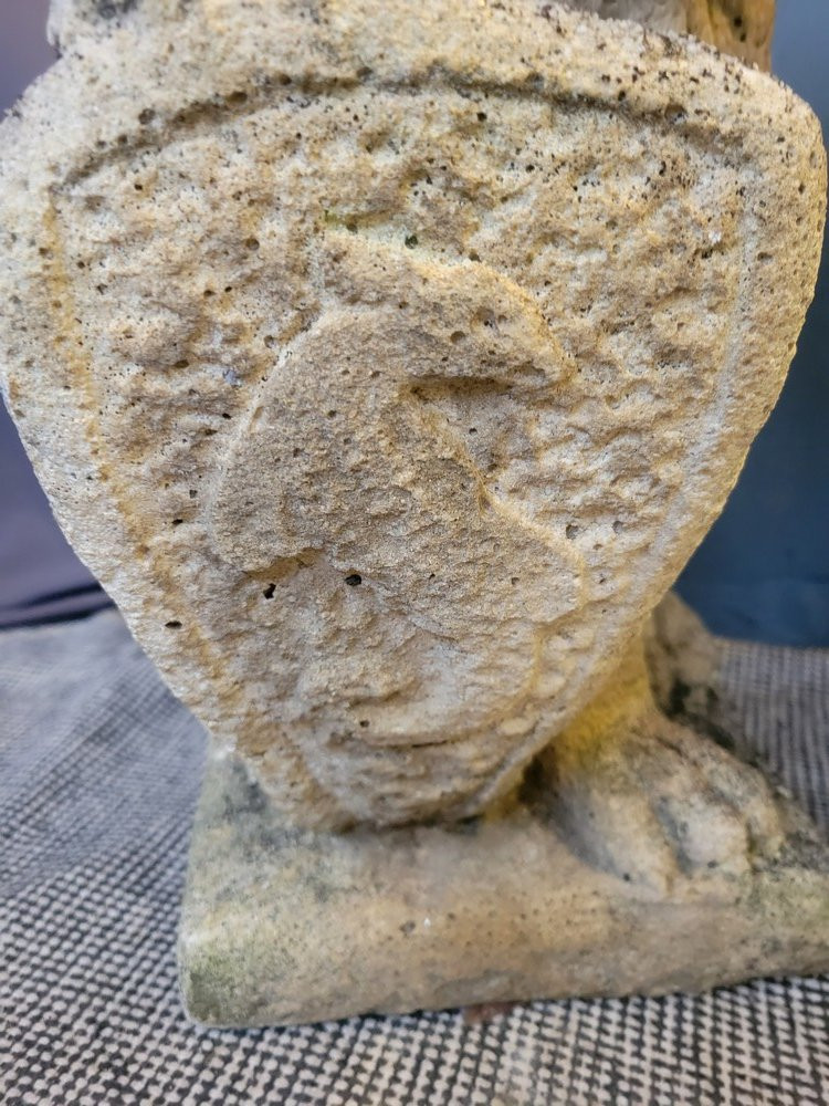 Pair Of Lions In Reconstituted Stone-photo-3