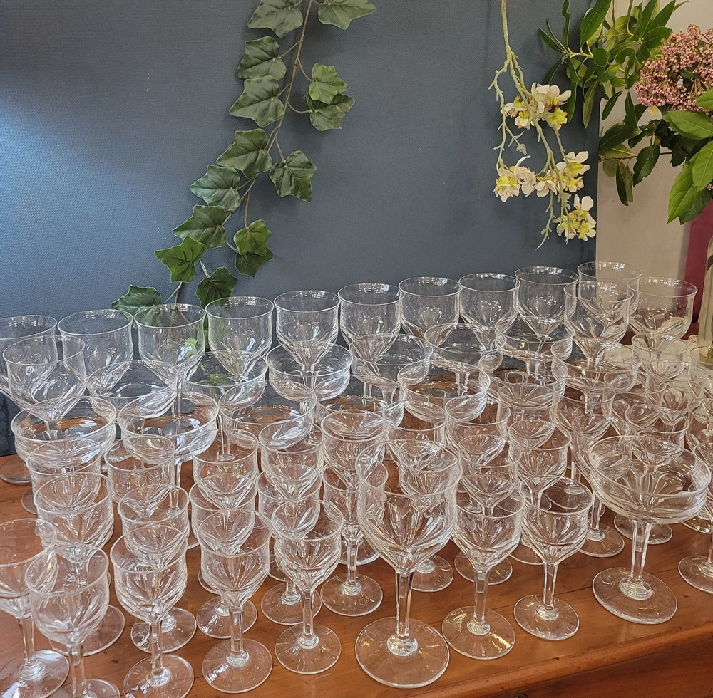 Faceted Crystal Glassware Set