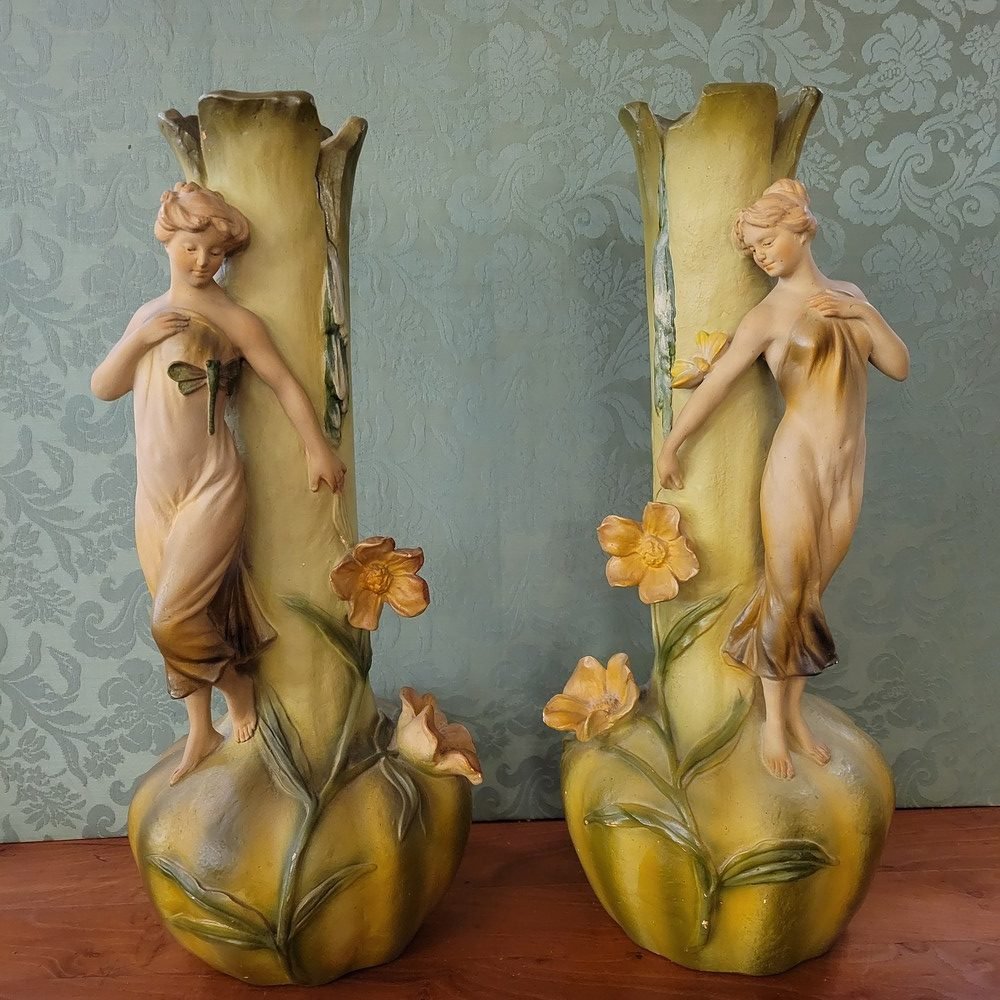 Art Nouveau Nymph Vases-photo-2