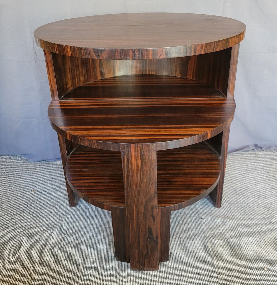 Art-deco Pedestal Table Macassar Ebony-photo-2